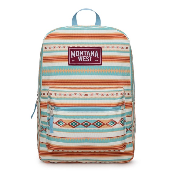 Montana West Serape Aztec Print Backpack -2Pcs Set - Blue main image 6